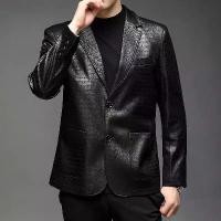 ราคา เสื้อแจ็คเก็ตหนัง มาใหม่ สไตล์ลำลอง สีดำ สำหรับผู้ชาย เสื้อแจ็คเก็ตหนัง เหมาะสำหรับฤดูใบไม้ผลิและฤดูใบไม้ร่วง สูทผู้ชาย (1731868519033832964)