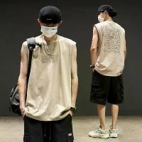 ราคา เสื้อกั๊กผู้ชาย, Ins เทรนด์, สไตล์อเมริกันเรโทร, เสื้อกล้ามแขนกุด, ผ้าบางฤดูร้อน, ไหล่กว้าง, เสื้อยืดแขนกุด, สำหรับผู้ชาย (1731223003497071959)