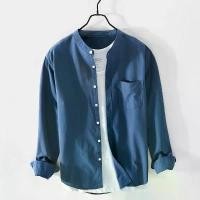 ราคา เสื้อเชิ้ตคอจีน เสื้อเชิ้ตแขนยาว สำหรับผู้ชาย เสื้อเชิ้ตผู้ชาย สไตล์ทางการ Man ฟ้า Clothing สีเทา เหลือง กรม Shirt Cotton (1730771057792682544)