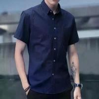 ราคา เสื้อเชิ้ตผู้ชายแขนสั้น สีพื้น สไตล์เกาหลี เสื้อเชิ้ตผู้ชาย พร้อมส่งจากประเทศไทย ฟ้า Man สีเทา Clothing (1730964109385304879)