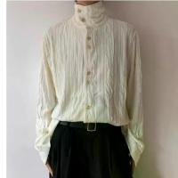 ราคา เสื้อเชิ้ตผู้ชาย เนื้อยับ ทรงหลวม ใส่สบาย เสื้อคลุม สไตล์ฝรั่งเศสย้อนยุค เสื้อเชิ้ตแขนยาว (1731999269576804930)