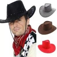 ราคา หมวกคาวบอย แฟชั่น สำหรับผู้ใหญ่ ทุกเพศ หมวกคาวบอย หมวกผู้หญิง หมวกผู้ชาย หมวกผู้หญิง S6Y6 สไตล์ตะวันตกแฟนซี (1731311595515315659)
