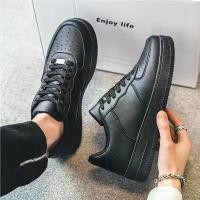 ราคา รองเท้าผู้ชาย สีดำ รองเท้าผ้าใบลำลอง รองเท้ากีฬาผู้ชาย สีดำล้วน กันลื่น กันน้ำ (1730006307244051008)