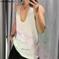 ราคา เสื้อกล้ามผู้ชาย INCERUN ทรงเตี้ย สีพื้น ทำจากผ้าซาตินผ้าไหม ใส่สบาย ทรงหลวม ลำลอง เหมาะสำหรับฟิตเนส เสื้อกั๊ก ปี 2025 (1730928530094721216)