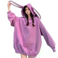 ราคา เสื้อมีฮู้ด เสื้อกันหนาว ผ้าสำลี แบบสวม หูกระต่าย น่ารัก ผ้านิ่ม สวมใส่สบาย Outfits ผู้หญิง (1729564493455591924)