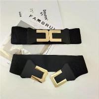 ราคา เข็มขัดผู้หญิง ตะขอสีทอง หัวเข็มขัด เข็มขัดตกแต่ง สไตล์เรโทร เหมาะสำหรับกระโปรง ยางยืดและกว้าง เอวยางยืดสำหรับสุภาพสตรี (1731372428949685588)