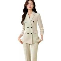 ราคา ชุดสูทกางเกงผู้หญิง ชุดทำงานผู้หญิง สีเทา แอปปริคอต น้ำเงิน ดำ สีกรมท่า เสื้อแจ็คเก็ตเบลเซอร์และกางเกง ชุดทางการ 2 ชิ้น สำหรับผู้หญิง (1732218895383366489)