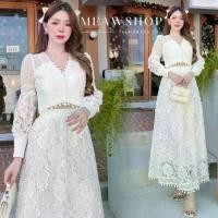 ราคา S-2XL Set เสื้อ+กระโปรง ผ้าลูกไม้ ฉลุ สีขาว ชุดงานหมั้น ชุดไปวัด ชุดทำบุญ เดรสงานปัก ชุดแฟนนาค ชุดออกงาน ชุดไปงาน ชุดขาว ชุดสุภาพ ชุดทำงานผู้หญิง ชุดสวยๆ งานลูกไม้ prd (1731817611390584350)