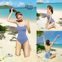 ราคา BikiniTime (M-XL) SB154 ชุดว่ายน้ำวันพีซ สีเทาฟ้า ไขว้สายด้านหลัง ผ้าเก็บทรง บิกินี่ ชุดเที่ยวทะเล ชุดว่ายน้ำผู้หญิง (1731740756997932285)