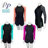 ราคา 33601 ชุดว่ายน้ำผู้หญิง ชุดว่ายน้ำเสื้อแขนยาวกางเกงขาสั้น (1731215636352436639)