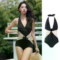 ราคา ชุดว่ายน้ำผู้หญิง ชุดไปทะเล ชุดว่ายน้ำวันพีชใส่สวย แบบผูก มีฟองน้ำไร้โครง ชุดว่ายน้ำแฟชั่นเกาหลี 2310# (1729604610603387878)