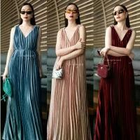 ราคา พร้อมส่ง ชุดออกงาน Maxi เดรสแขนกุดอัดพลีท + เข็มกลัดโบว์ + เชือก งานป้ายVshop dress women ผู้หญิง clothing เสื้อผ้า เดรสใส่กับกางเกงยีนส์ ชุดเดรส ชุดทรงเพชร ชุดเดรสผู้หญิง ชุดเ (1731540103252707393)