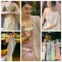 ราคา [จัดส่งทันที] ชุดไทยประยุกต์ สไบกากเพชร (1ชุด มีผ้าคาดอก สไบ ผ้าถุง เครื่องประดับ 3ชิ้น) (1732304760740940749)