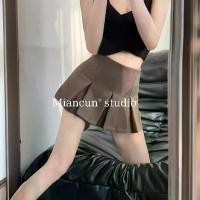 ราคา กระโปรงสั้น เอวสูง สไตล์ Academy กางเกง ผ้า มัน ผู้ หญิง กางเกง รีด เพชร กางเกง ผ้า ร่อง ผ้าถุง ตัด สําเร็จ ใส่ ซิป กางเกง ผ้า หนัง ไก่ short skirt กางเกง คาร์โก (1732137965462325751)