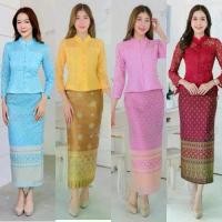 ราคา เซตแยกชิ้นเสื้อลูกไม้+ผ้าถุง อัดกาว #รุ่นแขนยาวคอจีน (1730637708841421334)