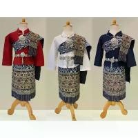 ราคา ชุดพื้นเมือง เด็กภาคอีสาน งาน 3 ชิ้น เสื้อ ผ้าถุง สะไบ ผ้าผ้าฝ้าย พิมพ์ลาย (1731616563049891438)