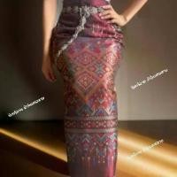 ราคา ผ้าซิ่น ผ้าถุง ผ้าไหมลาว ทอลายไม่มีซับกาว สาวมินิ สาวอวบใส่ได้ ฟรีไซส้ (1731381220630301051)