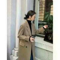 ราคา เสื้อสูทตัวยาว สำหรับผู้หญิง สไตล์ฤดูใบไม้ผลิและฤดูใบไม้ร่วง สไตล์เกาหลี ทรงหลวม กระดุมสองแถว เทรนช์โค้ท คุณภาพสูง เสื้อคลุม สูทพักผ่อน Clothing Women Clothing Women (1731221639167642464)