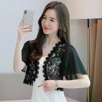 ราคา เสื้อชีฟองผู้หญิง แขนสั้น สไตล์แฟชั่น แขนบาน ผ้าคลุมไหล่กันแดด เสื้อเชิ้ต เสื้อคลุม (1729982047171676675)