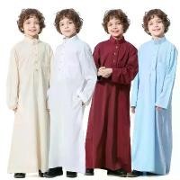 ราคา เด็กอิสลามมุสลิม Juba เสื้อคลุม Kaftan, สีพื้น, คอตั้ง, สำหรับเด็กผู้ชายและเด็ก, สไตล์อาหรับ, ดูไบ, กาตาร์, ชุดยาวเด็ก, เสื้อคลุม Abaya กระดุมแถวเดียว (1731060142165297609)