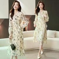 ราคา 2025 เดรส ผ้าชีฟอง แฟชั่นใหม่ ฝรั่งเศส สีเขียว ดอกไม้สีดำ แขนยาว ทำงาน วันหยุด ช้อปปิ้ง วันที่ ปาร์ตี้ สุภาพสตรี กระโปรง เสื้อคลุม (1729722284684249359)