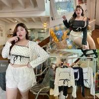 ราคา Polkadot setสายเดี่ยว+เสื้อคลุม ผ้าร่องลายจุด น่ารัก ปุ้กปิ้กมาก เสื้อผ้าสาวอวบอ้วน พลัสไซส์ ไซส์ใหญ่ ขายดีประจำเดือนนี้ (1731742425042618335)