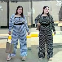 ราคา ❉R335 ชุดเซต3 ชิ้น เกาะอก+เสื้อคลุม ขายาว “สาวอวบ”✸ (1731756935799539032)