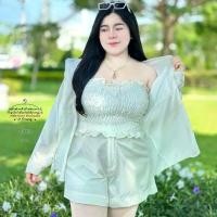 ราคา ชุดเซ็ตสาวอวบ ชุดเที่ยวทะเล ได้3ชิ้นจุกๆ เสื้อคลุม+เกาะอก+กางเกง ฮ778 (1729685193451145741)