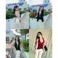 ราคา mnv_shop เสื้อคล้องคอ เปีดหลัง ผ้าเรย่อน สินค้าขายดี (1731924577247462889)