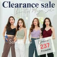 ราคา Clearance Sale 70-80% - EVL008 Scarlett Top เสื้อสายเดี่ยว เอวลอย สินค้าแนะนำ (1731919493067868003)