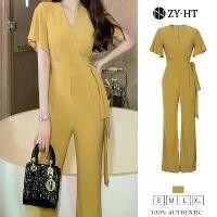 ราคา ZYHT（ล้างสต๊อก ใช้คูปอง299บาทขึ้นไป）จั๊มสูทผู้หญิง จั๊มสูทขายาว สีเหลือง จั๊มสูทเกาหลี จั๊มสูทเซ็กซี่ ชุดเอี้ยมหญิง ชุดออกงาน ชุดเดรสทำงาน ชุดไฮโซ EraVogue 20550 (1731889838958282718)