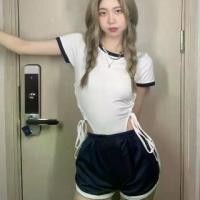 ราคา จั๊มสูทผู้หญิง ดีไซน์ใหม่ปี 2023 ผูกเอว ผ่าข้าง เซ็กซี่ แขนสั้น เอวสูง กางเกงขาสั้นผู้หญิงเซ็กซี่ (1731888744884176892)