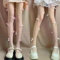 ราคา ถุงน่อง ผ้าไหม ประดับโบว์ ประดับไข่มุก สีชมพู ถุงน่องตาข่าย สําหรับผู้หญิง จัดส่งเฉพาะจุด (1731833936123823850)