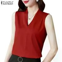 ราคา เสื้อกล้ามผู้หญิง WGBZanzea สไตล์เกาหลี ลำลอง ทรงหลวม แขนกุด คอวี ทำจากผ้าไหมซาติน (1732158777352816847)