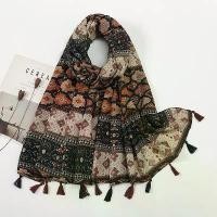 ราคา ฮิญาบพิมพ์ลายเรขาคณิต, LAVEN, ผ้าพันคอสไตล์ชาติพันธุ์วินเทจ, ผ้าคลุมมุสลิม, ที่คาดผม, ผ้าคลุมไหล่ฮิญาบพู่บาง, สำหรับผู้หญิง, ห่อฤดูร้อน เม็ดทราย คลุม ผ้า hijab (1731571092370982088)