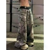 ราคา กางเกงดอกไม้พิมพ์ลาย 3 มิติ, Unisex, YIZILINGF ดั้งเดิม, กางเกงยีนส์กระจัดกระจายหมึกวินเทจ, ทรงหลวมและหลวม, กางเกงขายาวเฉพาะ กระบอก ปลาย ขาม้า กางเกงยีนส์ ขา4 ส่วน mom jeans jini (1731772539686782820)