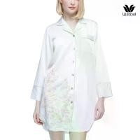 ราคา Wacoal Sleepwear ชุดนอนวาโก้ ชุดกระโปรง Long-shirt แขนยาว คอฮาวาย กระดุมผ่าหน้า ผ้า Satin รุ่น WN6C83 (1729889051970734964)