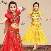 ราคา ชุดเต้นรำอินเดีย สำหรับเด็ก เด็กหญิง และเด็กหญิงตัวเล็ก ๆ สไตล์อินเดีย Xinjiang เต้นรำ ละครเพลง การแสดงประสานเสียง ชุดกระโปรง (1731230110647749564)