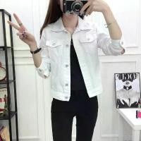 ราคา เสื้อแจ็คเก็ตยีนส์สำหรับผู้หญิง เสื้อแจ็คเก็ตคาวบอย เสื้อโค้ท เสื้อแจ็คเก็ตสีขาว มีกระเป๋า (1731891643807991733)