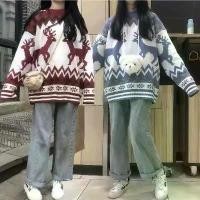 ราคา เสื้อโค้ท เสื้อแจ็คเก็ต และเสื้อโค้ท สามารถสวมใส่ได้ทันที สีแดง กวางคู่ เสื้อกันหนาวคริสต์มาส สไตล์เกาหลี เสื้อคลุมคู่ ทรงหลวม เสื้อคาร์ดิแกนย้อนยุคขี้เกียจ M~ 2XL (1730636144122366616)