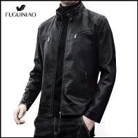 ราคา เสื้อผ้าผู้ชายหนังแท้, FUGUINIAO, สไตล์เรโทรคลาสสิก, คอตั้ง, แจ็คเก็ตหนังนักขี่จักรยาน, เสื้อโค้ท, แฟชั่น Clothing Man (1731767534469614235)