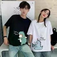 ราคา เสื้อคู่ ลายน้องไดโนเสาร์ น่ารักๆ ไดโนเสาร์ ลายสกรีนแน่นๆ (1729598177362611162)