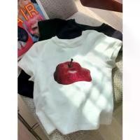 ราคา เสื้อยืดแขนสั้น ลายตัวอักษรมินิมอลเกาหลีมากๆ หลวม unisex ผ้าคอตตอนนิ่มมากไม่หด เสื้อคู่ Apple (1731729108141640526)