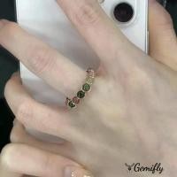 ราคา แหวนลูกปัด, ชุบทองลวด, ขอบที่มีสีสัน, ทัวร์มาลีนหยกที่มีสีสัน, แหวนลูกปัดแฟชั่น, คริสตัล, แหวนทอง, เครื่องประดับพลอย, แหวนเปิดปรับได้, สำหรับผู้หญิงและเด็กผู้หญิง (1730036580191144211)