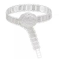 ราคา ห่วงโซ่เอวกว้าง ดีไซน์แกะสลัก ประดับดอกไม้สีเงิน,เข็มขัดทองชุดไทย,โซ่คล้องเอวไปทะเล,เข็มขัดโซ่ห้อยเอว, เข็มขัด นาค ขาว (1732296119800138652)