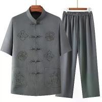 ราคา ชุดเสื้อเชิ้ต สไตล์จีน สำหรับผู้ชายวัยกลางคนและผู้สูงอายุ แขนสั้น พ่อ ชุดฤดูร้อน สไตล์ Tang คุณปู่ เสื้อเชิ้ตพ่อสไตล์จีนใหม่ TKTK ชุด ครุย นาค งานบวช เสื้อ ภูไทสกลนคร စ ွ ပ (1732160018152655354)