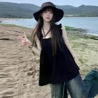 ราคา เสื้อชั้นในสีดำสำหรับผู้หญิง ดีไซน์ใหม่ สไตล์ฝรั่งเศส แขนกุด น่ารักและเซ็กซี่ เหมาะสำหรับฤดูร้อน 2025 เสื้อชายหาด เสื้อยืด pastel bomrak เสื้อ กล้าม สาว อวบ ชุด ไป คาเฟ่ คอบัว ti (1731706536709096918)