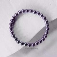 ราคา PURPLE PEARL สร้อยข้อมือ มุก สีม่วง ขนาด 6 มม. สร้อยข้อมือหินนำโชค by siamonlineshop (1729742594930411765)