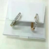 ราคา CE5147 ต่างหูซิลเวอร์แท้ 925 ฝังประดับเพชร พลอย CZ คุณภาพสูง 5A ชุบทอง 18k (1730602233444469097)