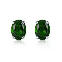 ราคา ต่างหูสตั๊ด เงินแท้ S925 สำหรับผู้หญิง พลอย โกเมนธรรมชาติ โครเมียม ไดออปไซด์ (1730876022269185018)